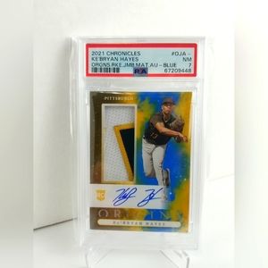 2021 Ke'Bryan Hayes RC RPA Panini Origins Blue 3/25 - PSA 7 NM